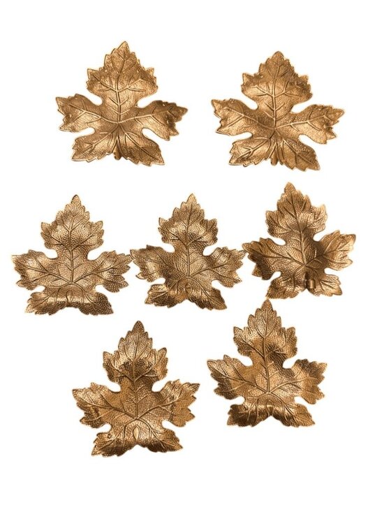 Vintage Other - Vintage Ornate Brass Maple Leaf Design Set 7 Chandelier Parts